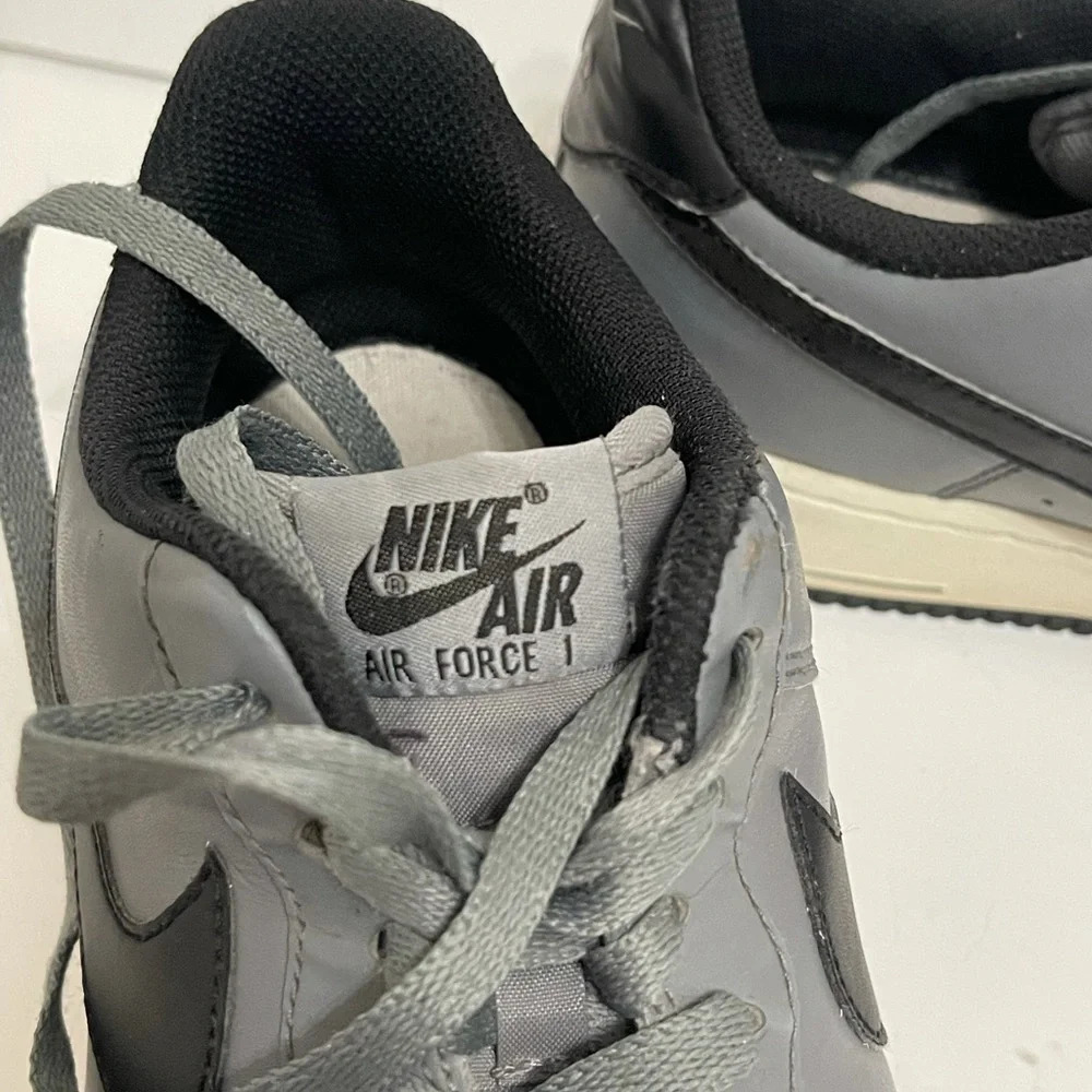 2015 Nike Air Force 1 Low Cool Grey Black White Rare 488298-086 Mens Size 10.5